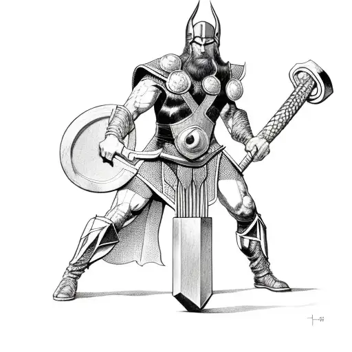 hammer of Thor tattoo design idea