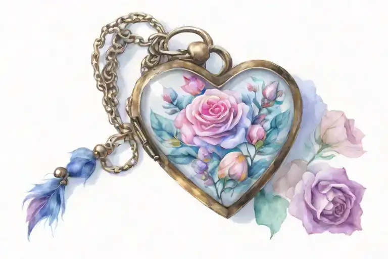 KrishnaJeyan Nairw love heart shaped locket tattoo design idea