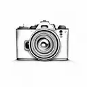 Camera doodle tattoo design idea