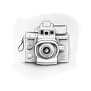 Camera doodle tattoo design idea