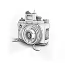 Camera doodle tattoo design idea