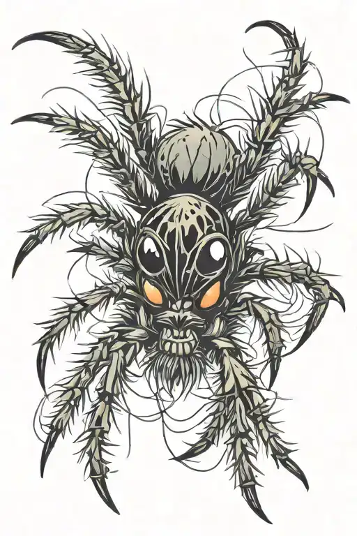 hairy spider tattoo design idea