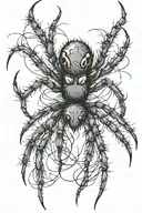 hairy spider tattoo design idea
