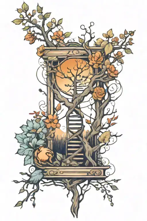 dna tree and line tattoo tattoo design idea