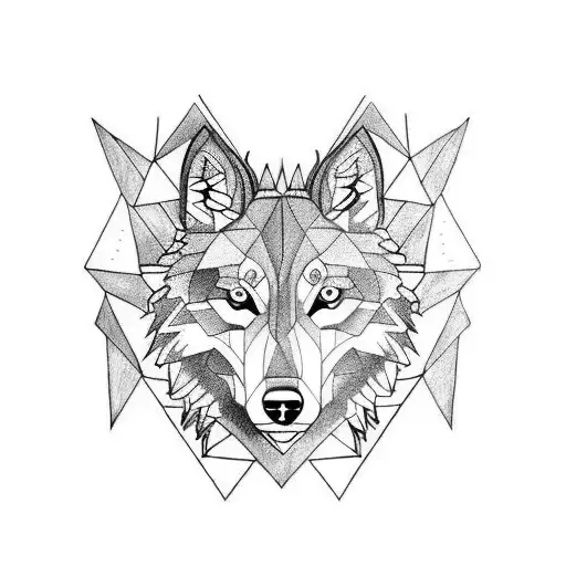 male with female wolf inside tattoo design idea