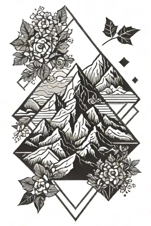 mountain, power, strong, greek, heart, love, independent, growth, security  tattoo design idea