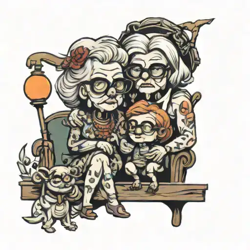 long live grandma and mama tattoo design idea