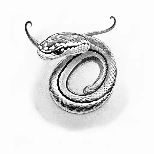 2d small snake in a serpentine move tattoo design idea