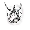 Viking on unicorn tattoo design idea