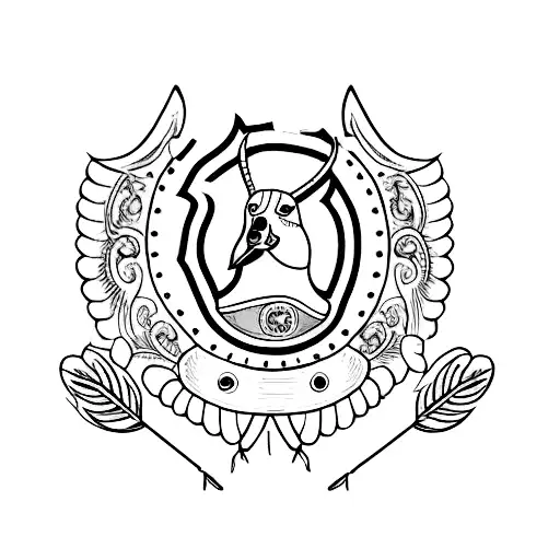 A female goose with face tattoos wearing a Carhartt jacket and cowgirl boots tattoo design idea