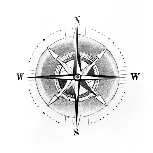 compass with arrow going through with dopamine chemical structure tattoo on bicep tattoo design idea