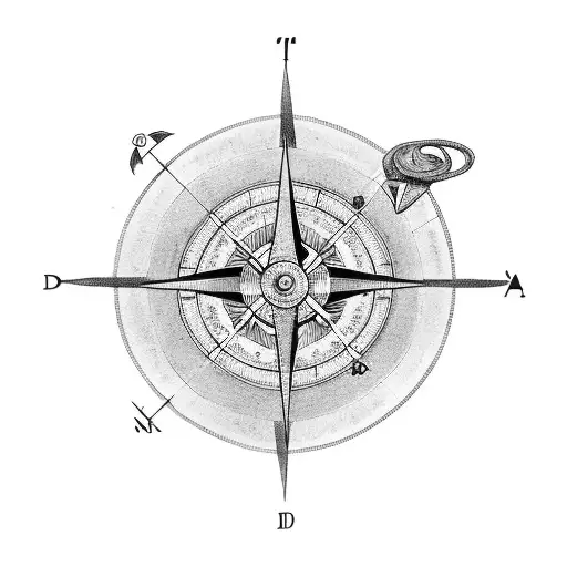 dopamine chemical with compass and arrow tatoo tattoo design idea