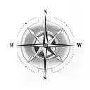 compass with arrow going through with dopamine chemical structure tattoo on bicep tattoo design idea