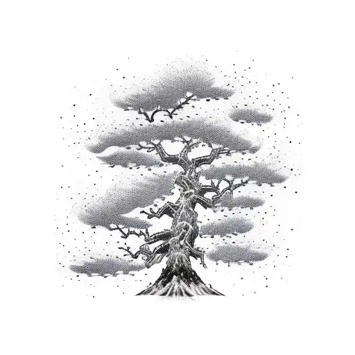 lightning tree veins strike on white background tattoo design idea