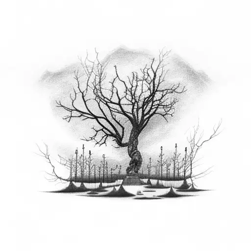 lightning tree  tattoo design idea