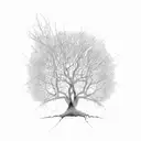lightning tree strike with empty background tattoo design idea
