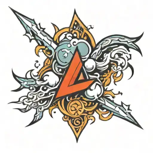 The word luigy is associated with thunder tattoo design idea