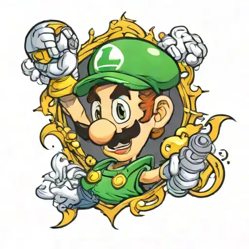 The name Luigi is associated with lightning tattoo design idea