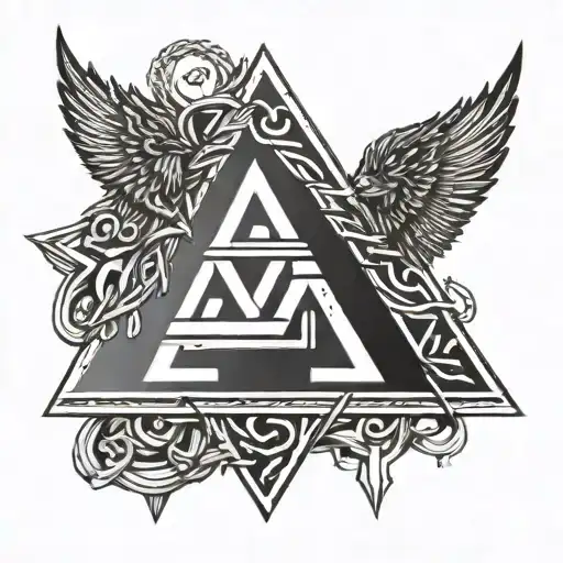 valknut 3 triangles pendant tattoo design idea