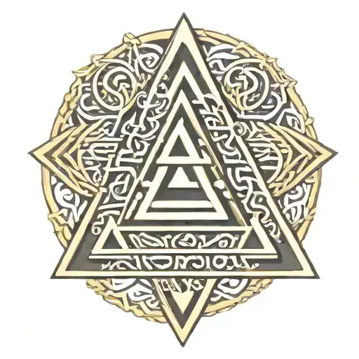 valknut 3 triangles pendant tattoo design idea