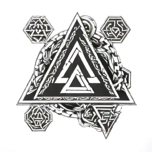 valknut 3 triangles pendant tattoo design idea