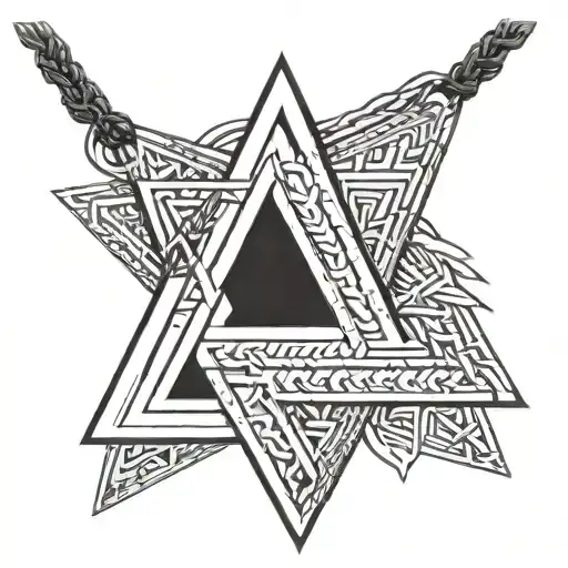 valknut pendant 3 triangles conected tattoo design idea