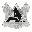 valknut 3 triangles pendant tattoo design idea