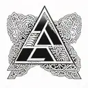 valknut 3 triangles pendant tattoo design idea