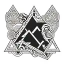 valknut 3 triangles pendant tattoo design idea