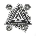 valknut 3 triangles pendant tattoo design idea