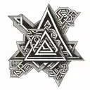 valknut 3 triangles pendant tattoo design idea