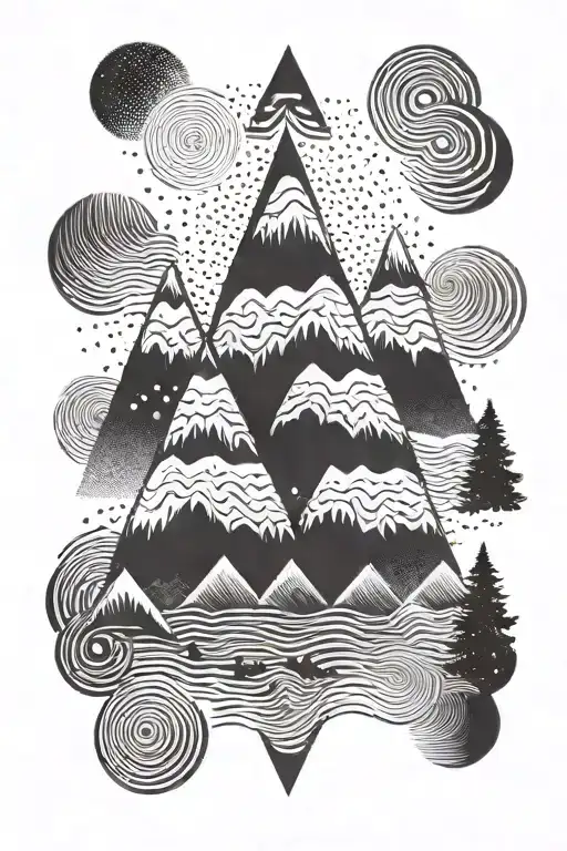 Twin peaks black lodge pattern tattoo design idea