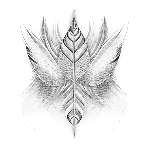 Feather transforming into a soundwave pattern tattoo design idea