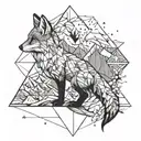 Fox and mountains   tattoo design idea