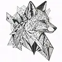 Fox and mountains   tattoo design idea