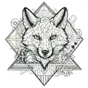 Fox and mountains   tattoo design idea