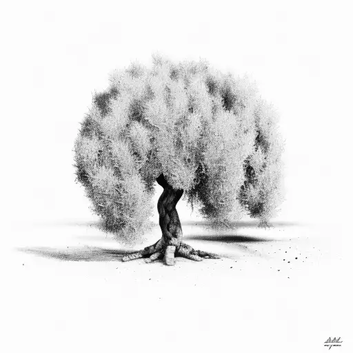 Palestinian olive tree tattoo design idea