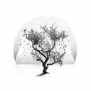 Palestinian olive tree tattoo design idea