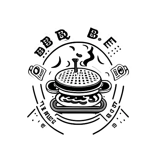 bbq beef grilling logo tattoo design idea