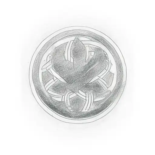 A minimalist sketch of a care symbol intertwined with the iconic logo of Ajax, symbolizing the client's passion for both tattoo design idea