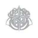 A minimalist sketch of a care symbol intertwined with the iconic logo of Ajax, symbolizing the client's passion for both tattoo design idea