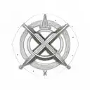 A minimalist sketch of a care symbol intertwined with the iconic logo of Ajax, symbolizing the client's passion for both tattoo design idea