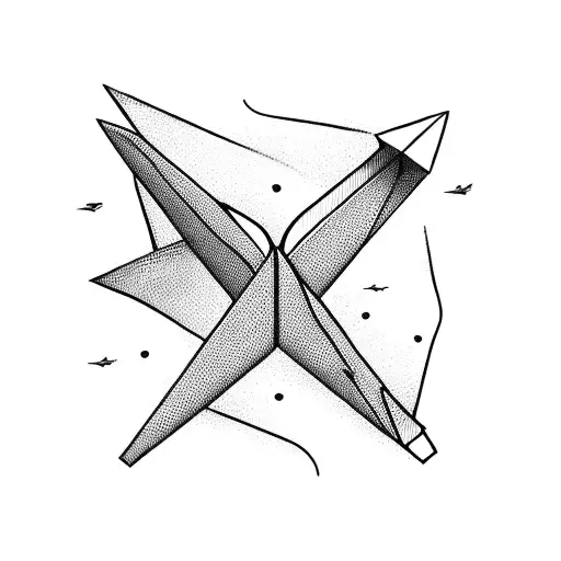 paper airplane  tattoo design idea