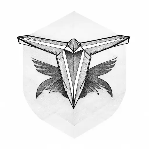 paper airplane  tattoo design idea