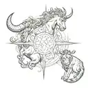 Capricorn, Taurus, Virgo and Aries. tattoo design idea