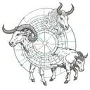Capricorn, Taurus, Virgo and Aries. tattoo design idea