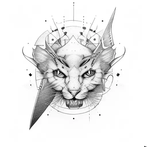 Abstract with knife and chef theme who belives in love of fate tattoo design idea