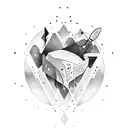 Abstract with knife and chef theme who belives in love of fate tattoo design idea