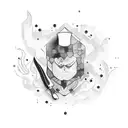Abstract with knife and chef theme who belives in love of fate tattoo design idea