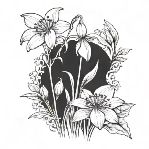 snowdrop and poppy flower tattoo design tattoo design idea